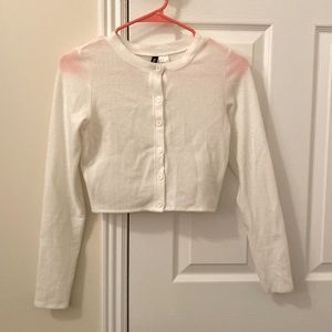 White Cropped Cardigan